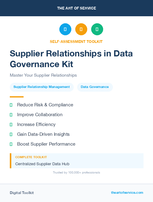 Supplier Relationships in Data Governance Kit