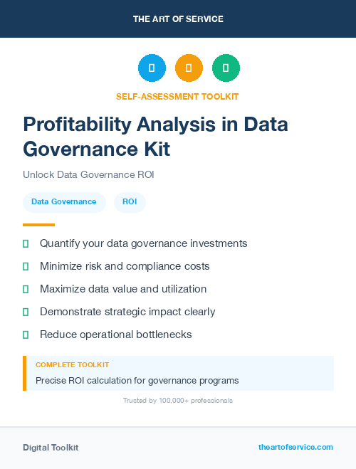 Profitability Analysis in Data Governance Kit