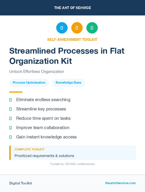 Streamlined Processes in Flat Organization Kit