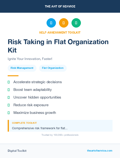 Risk Taking in Flat Organization Kit