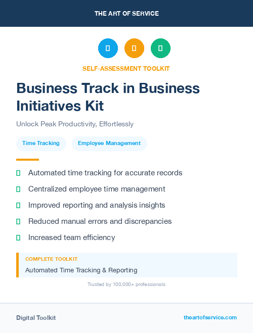 Business Track in Business Initiatives Kit