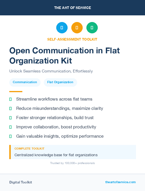 Open Communication in Flat Organization Kit