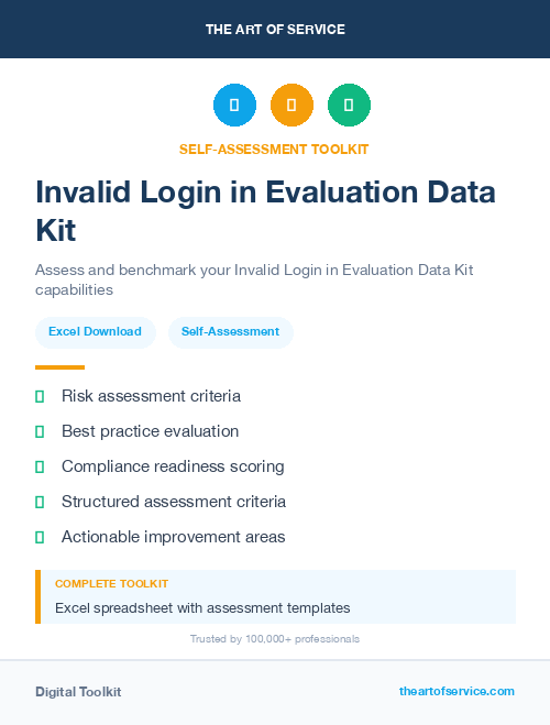 Invalid Login in Evaluation Data Kit