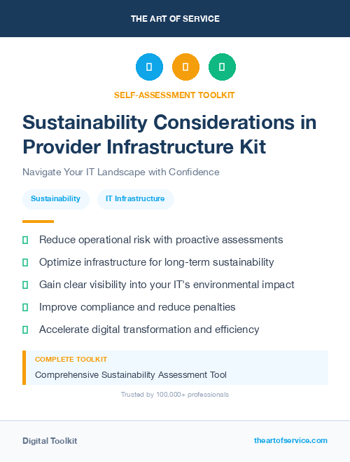 Sustainability Considerations in Provider Infrastructure Kit