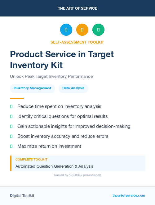 Product Service in Target Inventory Kit