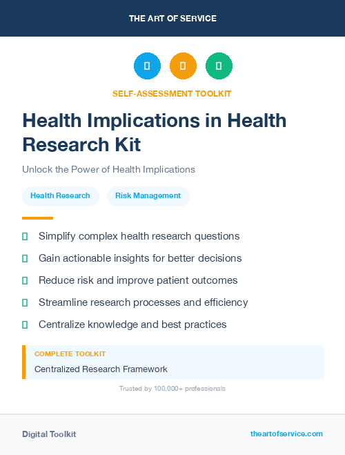 Health Implications in Health Research Kit