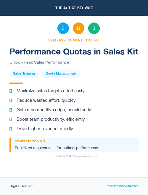 Performance Quotas in Sales Kit
