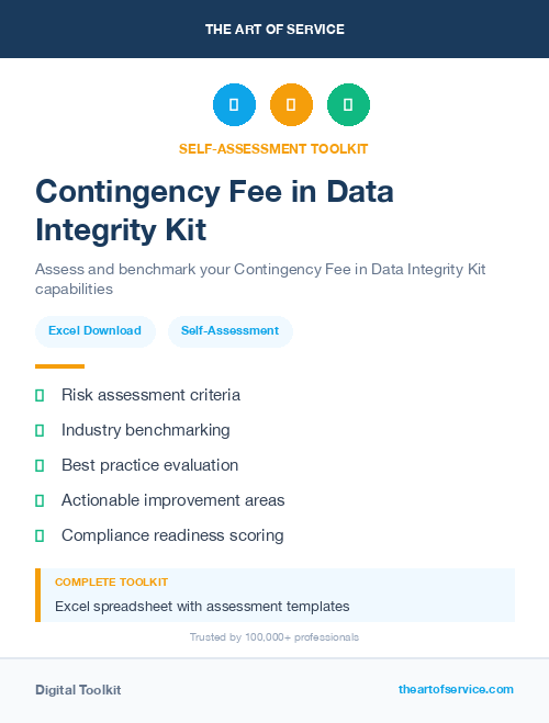 Contingency Fee in Data Integrity Kit