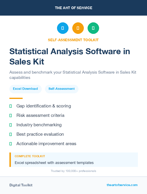 Statistical Analysis Software in Sales Kit