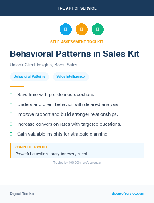Behavioral Patterns in Sales Kit