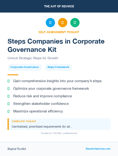 Steps Companies in Corporate Governance Kit