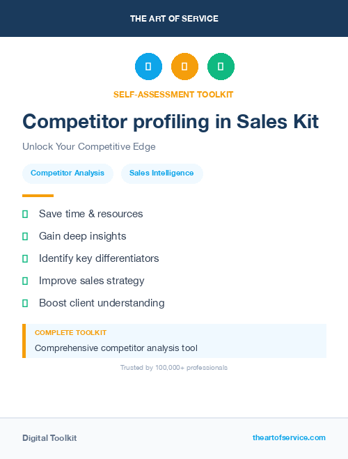 Competitor profiling in Sales Kit