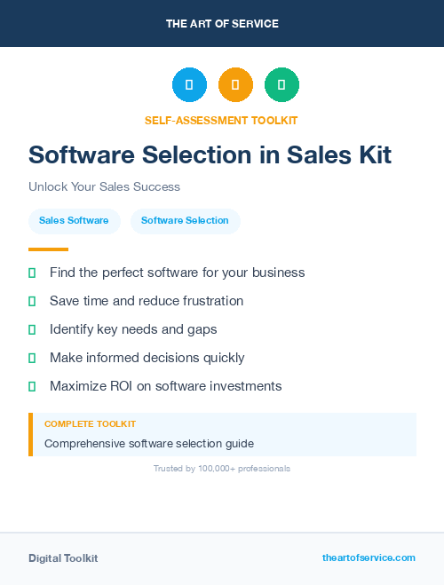 Software Selection in Sales Kit
