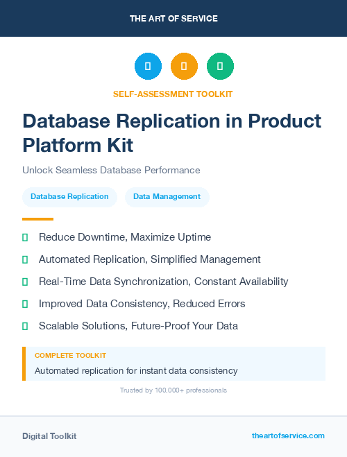 Database Replication in Product Platform Kit