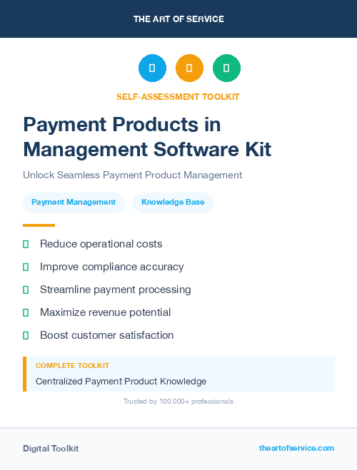 Payment Products in Management Software Kit