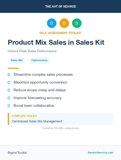 Product Mix Sales in Sales Kit