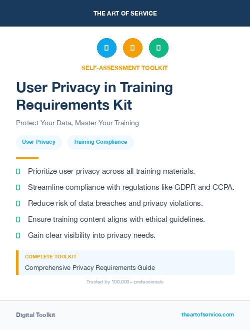 User Privacy in Training Requirements Kit