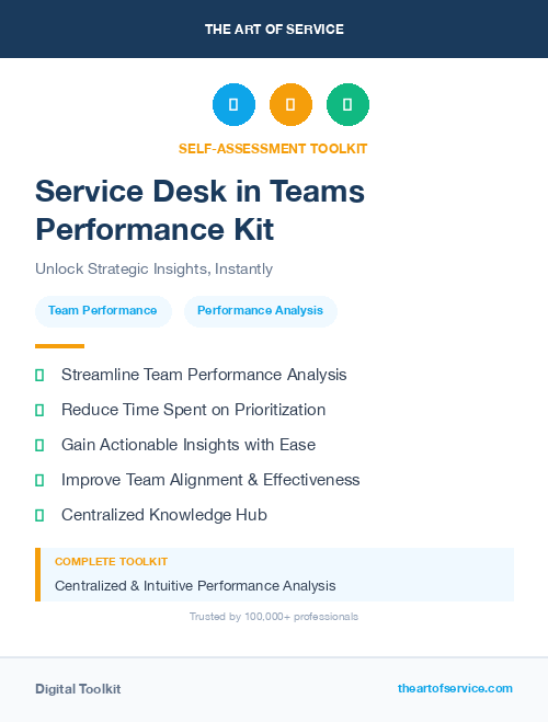 Service Desk in Teams Performance Kit