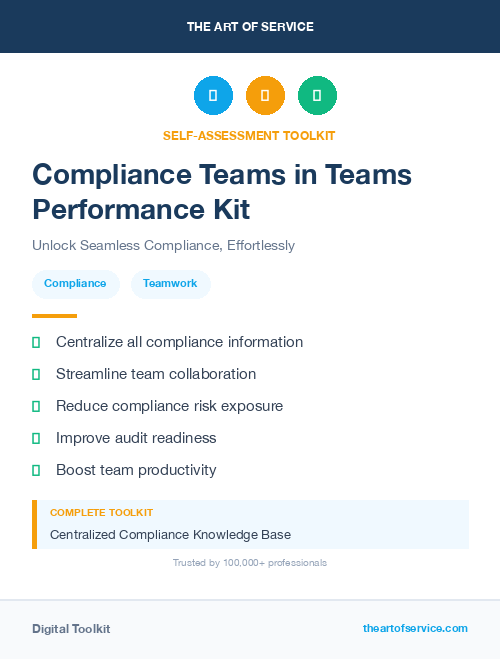 Compliance Teams in Teams Performance Kit
