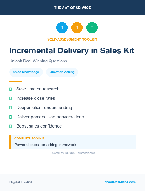 Incremental Delivery in Sales Kit