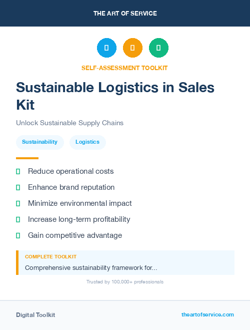 Sustainable Logistics in Sales Kit