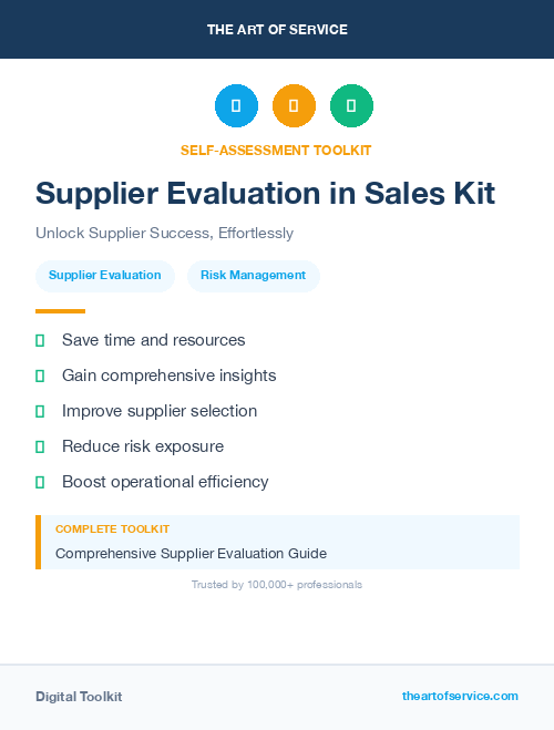 Supplier Evaluation in Sales Kit