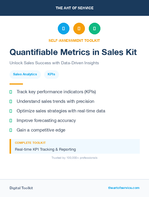 Quantifiable Metrics in Sales Kit