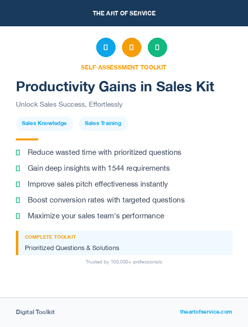 Productivity Gains in Sales Kit