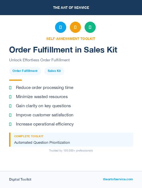 Order Fulfillment in Sales Kit