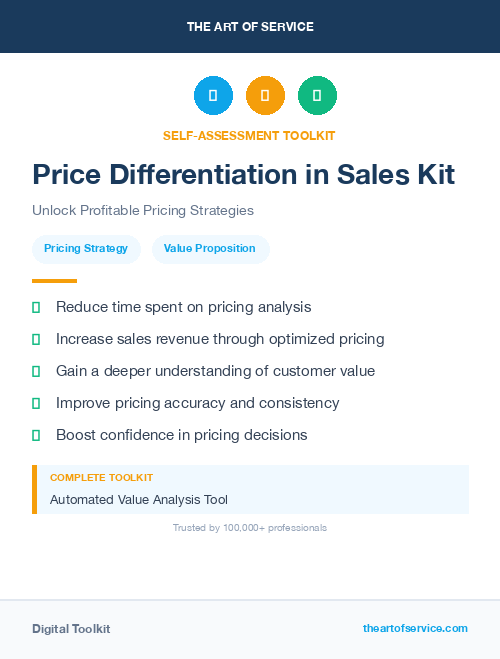 Price Differentiation in Sales Kit