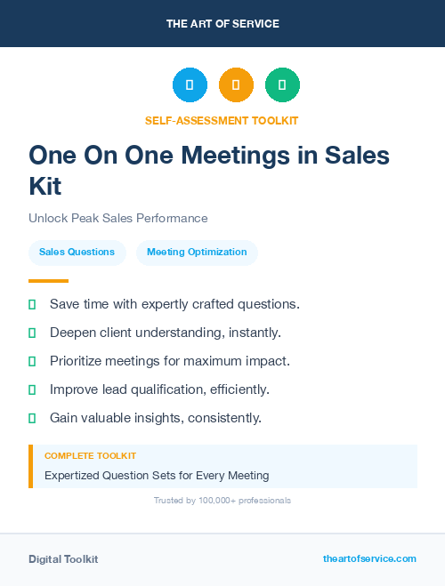 One On One Meetings in Sales Kit