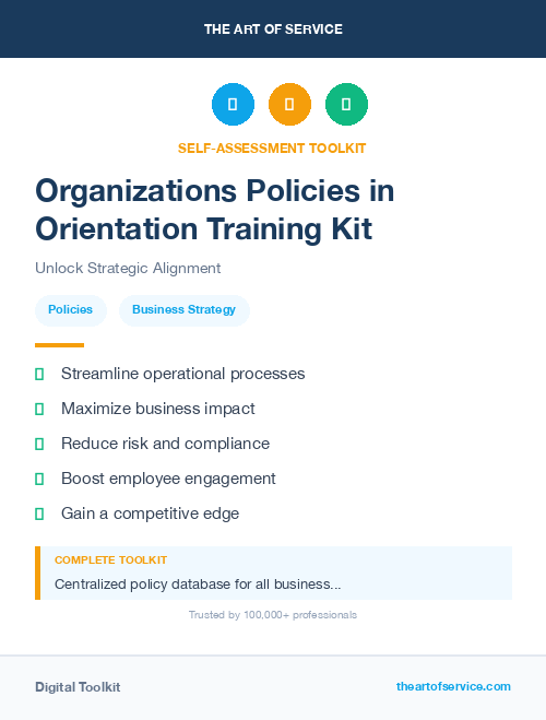 Organizations Policies in Orientation Training Kit