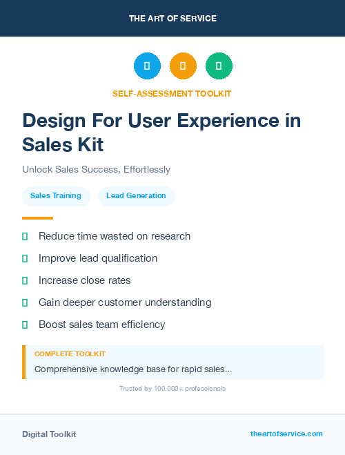 Design For User Experience in Sales Kit