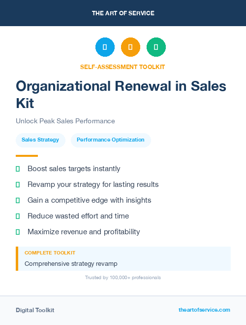 Organizational Renewal in Sales Kit