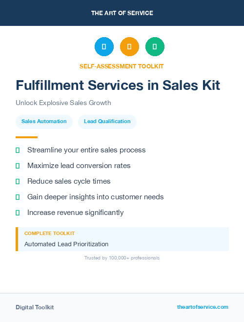 Fulfillment Services in Sales Kit