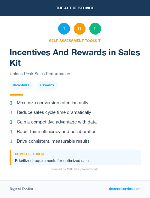 Incentives And Rewards in Sales Kit