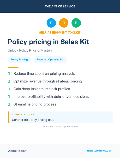 Policy pricing in Sales Kit