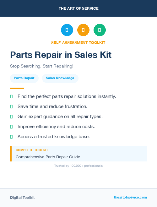 Parts Repair in Sales Kit