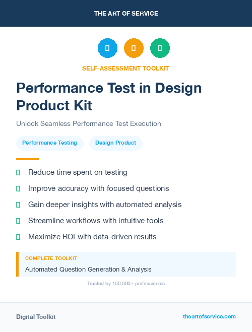 Performance Test in Design Product Kit