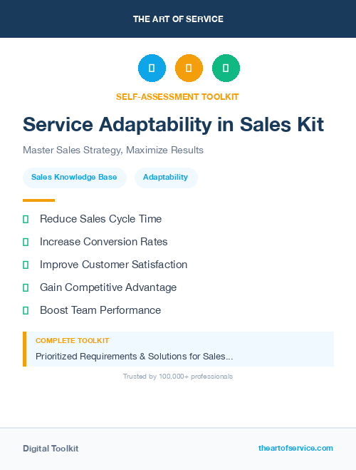 Service Adaptability in Sales Kit