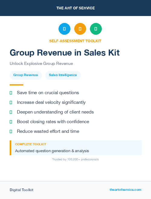 Group Revenue in Sales Kit