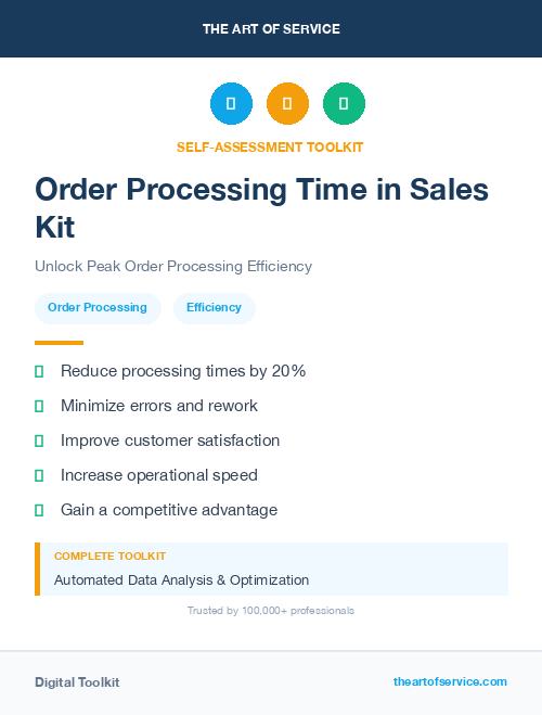 Order Processing Time in Sales Kit
