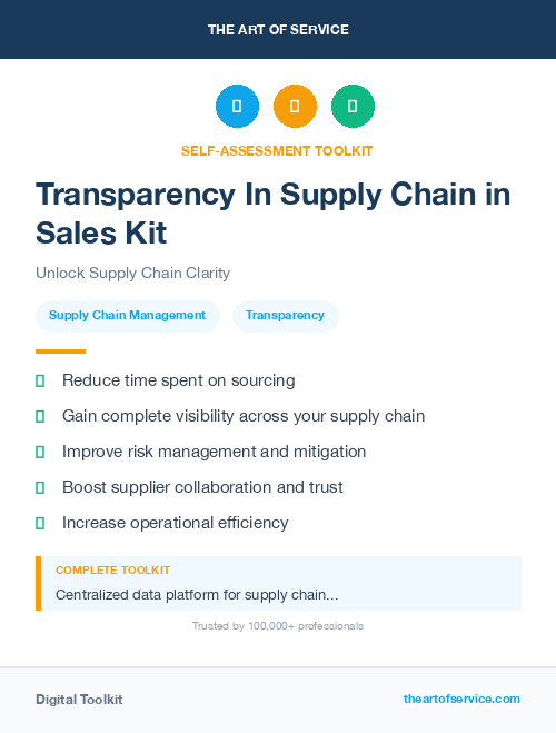 Transparency In Supply Chain in Sales Kit