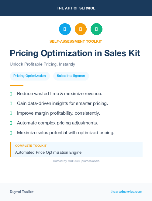 Pricing Optimization in Sales Kit