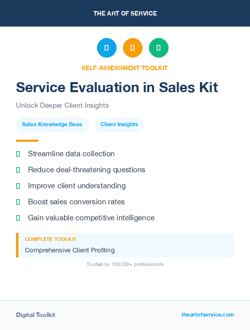 Service Evaluation in Sales Kit