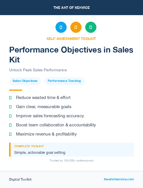 Performance Objectives in Sales Kit