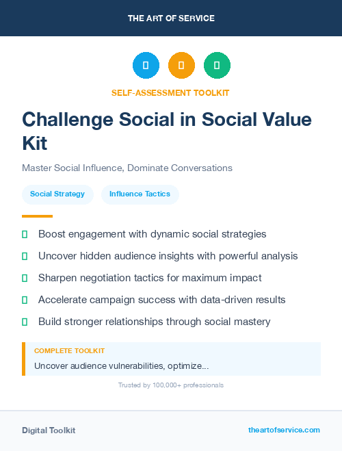 Challenge Social in Social Value Kit