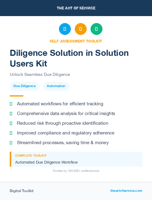 Diligence Solution in Solution Users Kit