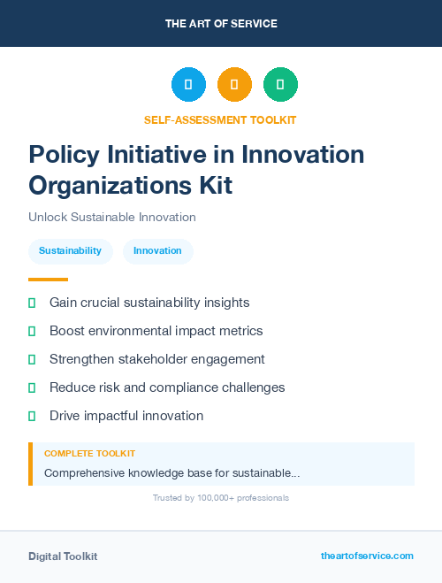 Policy Initiative in Innovation Organizations Kit