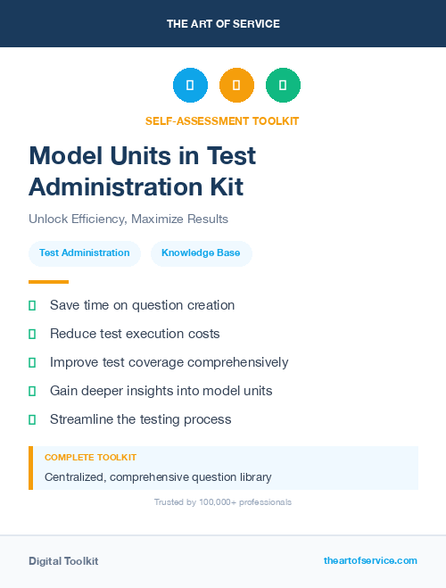Model Units in Test Administration Kit